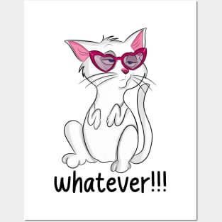 Whatever Attitude cat Posters and Art